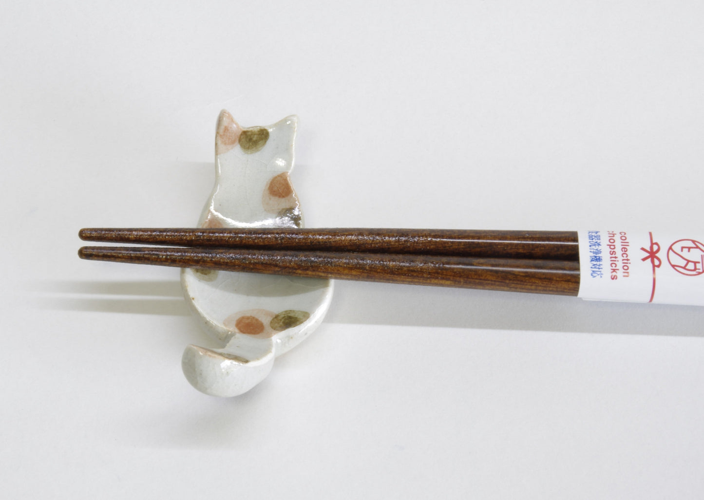 Earthenware Chopstick Rest with Hand-Drawn Dot in Seto Ware ★FREE SHIPPING