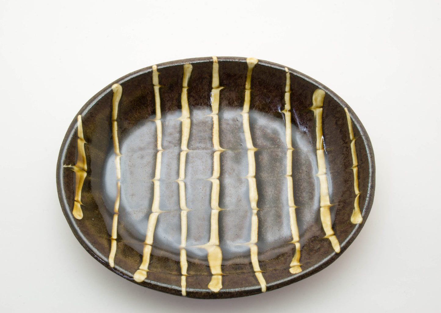 Oval Earthenware Plate by Tanso Gama