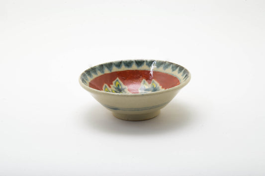 Porcelain Sake Cup with Peacock Drawn in AnnanStyle by Yuki Ando