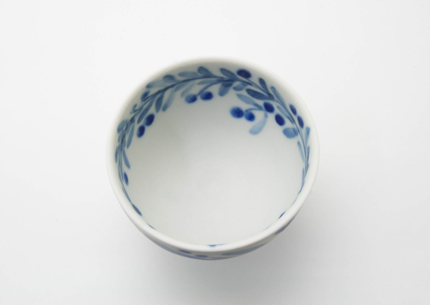 Matte Semi-Porcelain Sake Cup with Hand-Drawn Flower by Shiho Tanaka