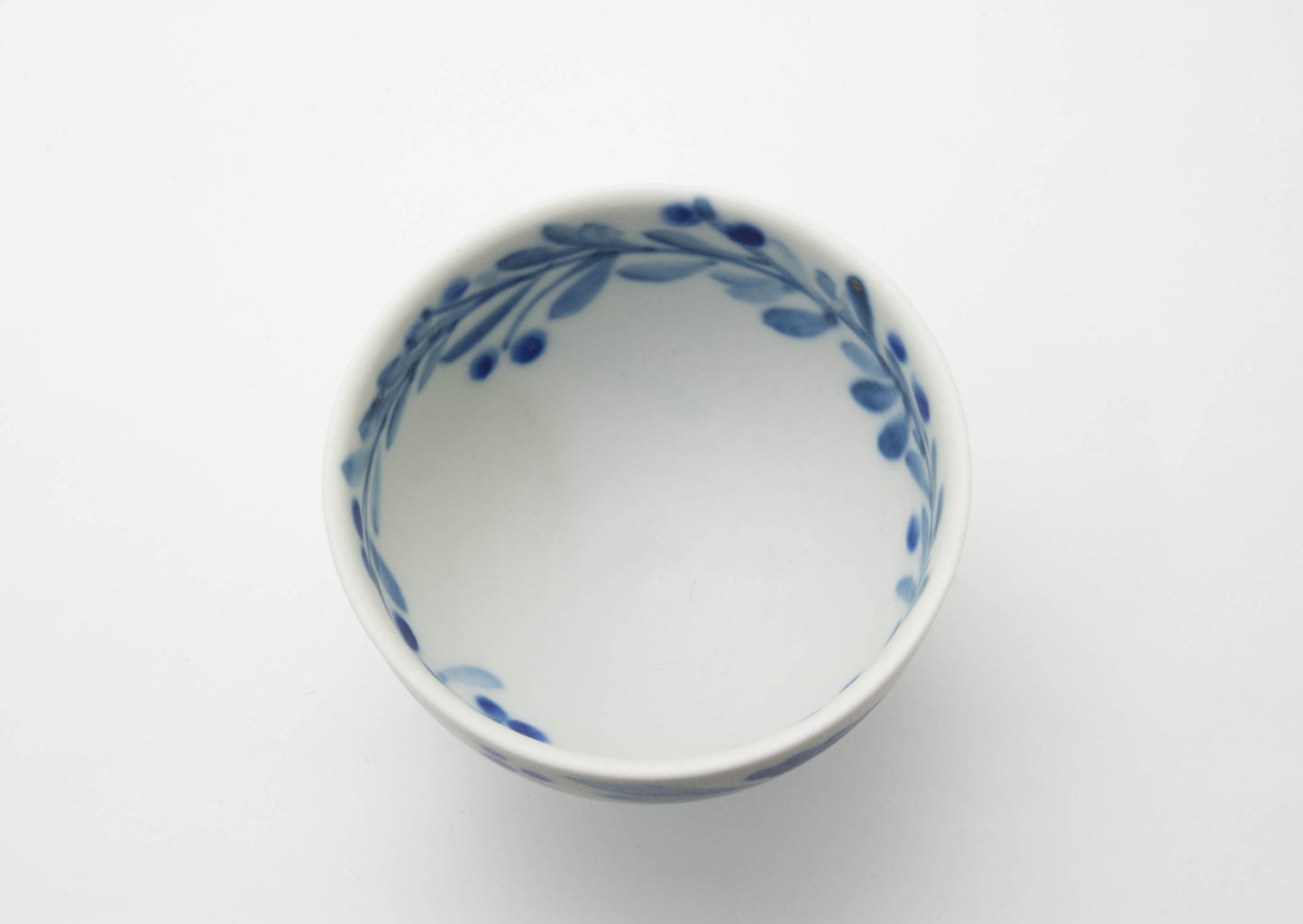 Matte Semi-Porcelain Sake Cup with Hand-Drawn Flower by Shiho Tanaka