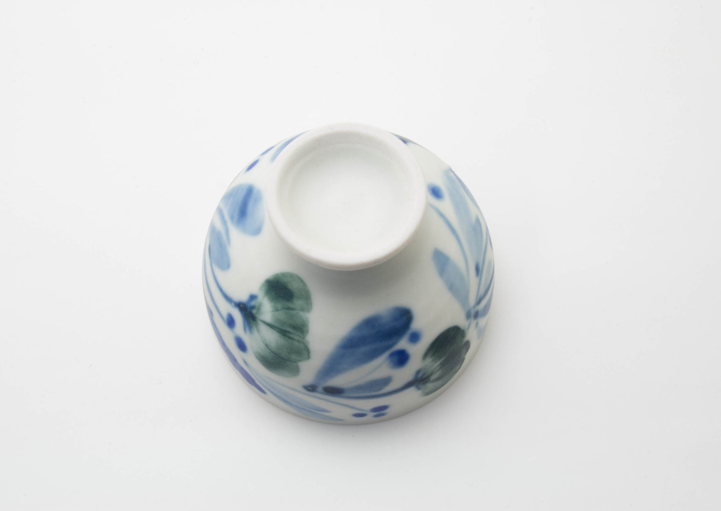 Matte Semi-Porcelain Sake Cup with Hand-Drawn Flower by Shiho Tanaka