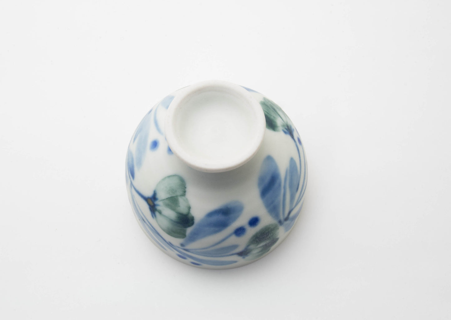 Matte Semi-Porcelain Sake Cup with Hand-Drawn Flower by Shiho Tanaka