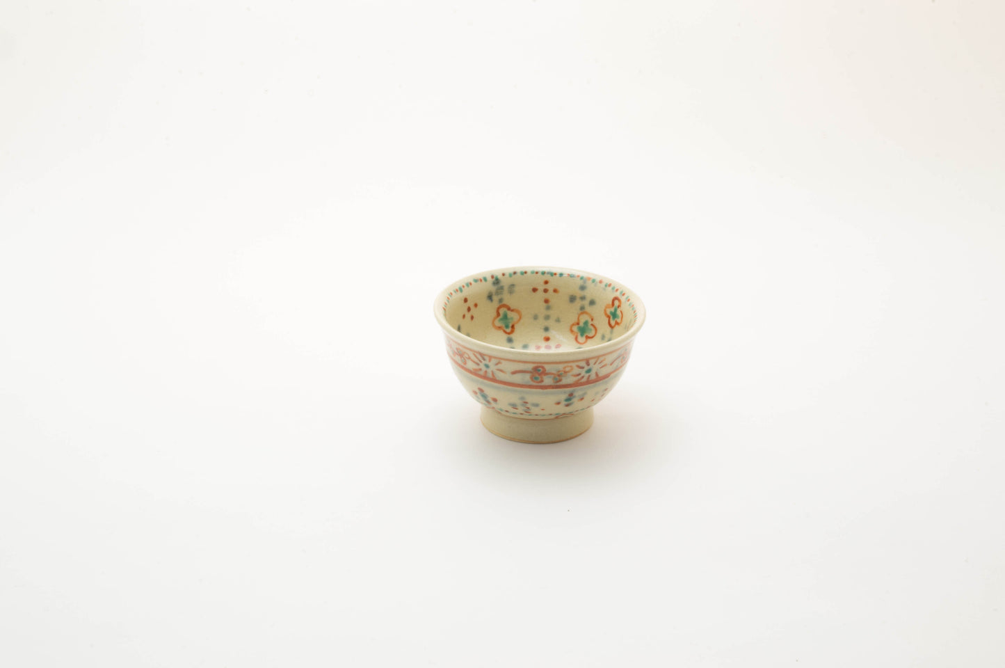 Vermillion Porcelain Sake Cup in AnnanStyle by Yuki Ando