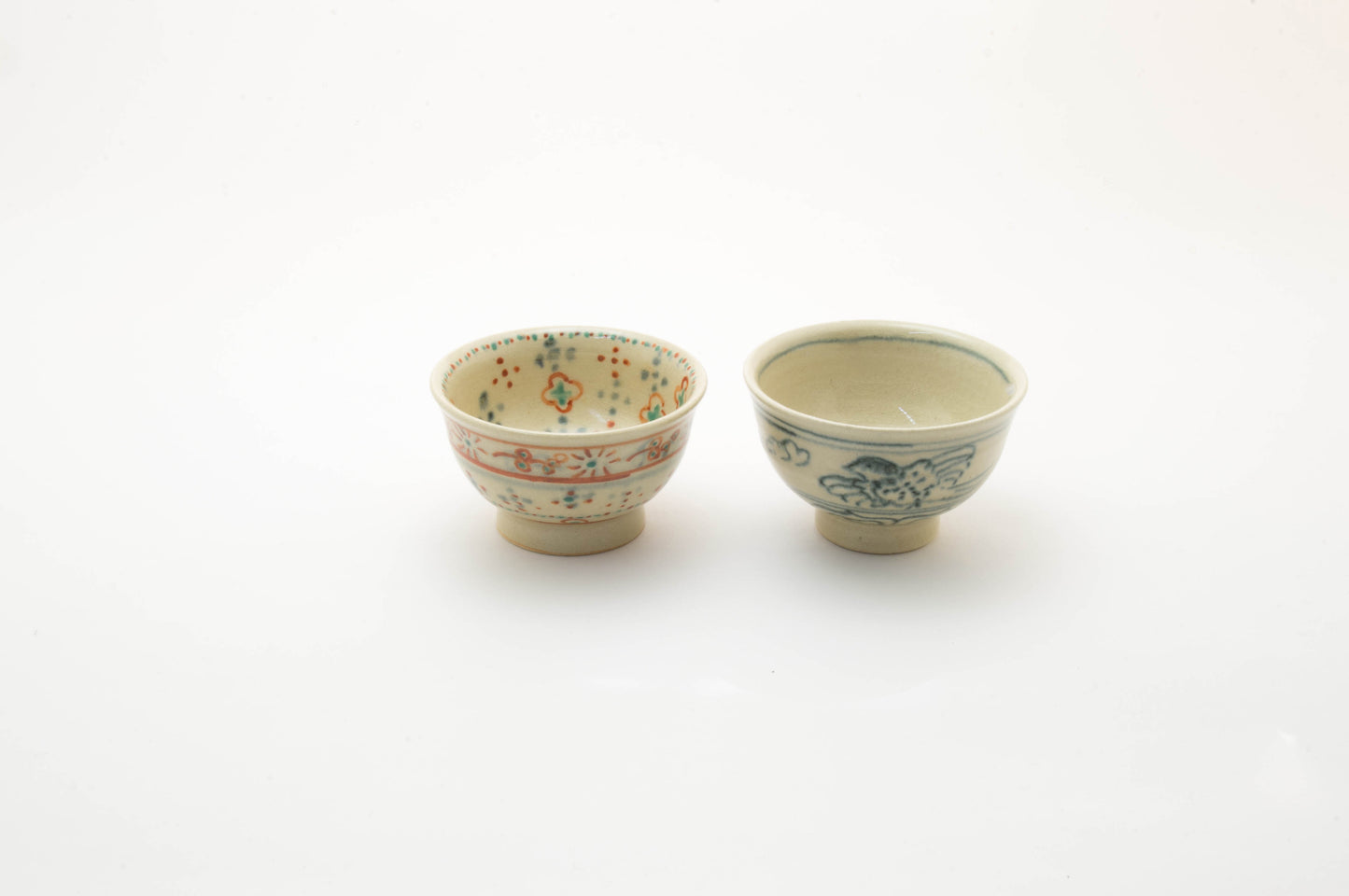 Vermillion Porcelain Sake Cup in AnnanStyle by Yuki Ando