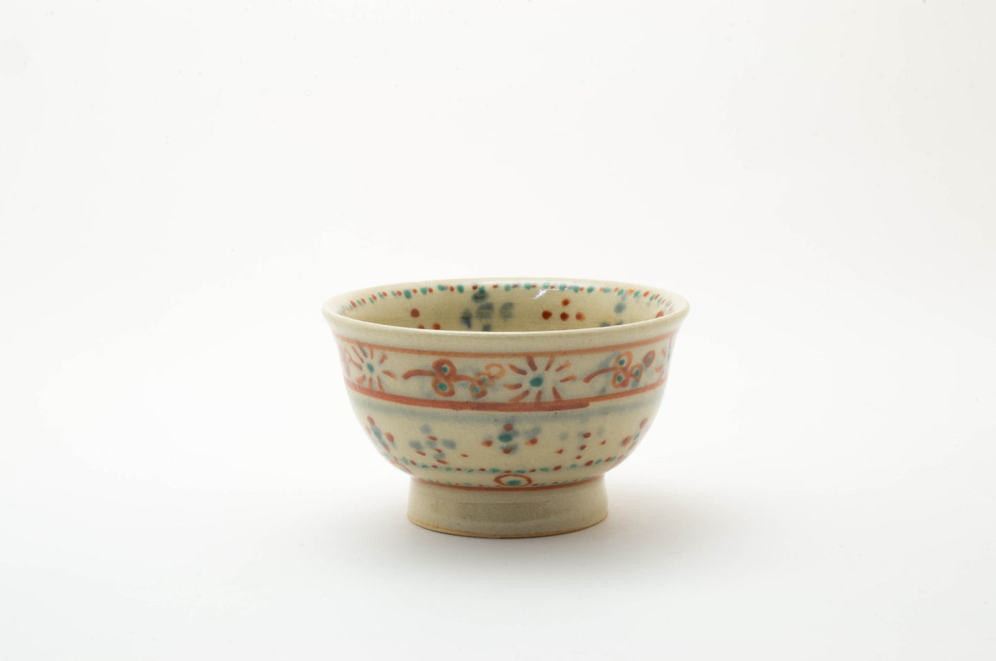 Vermillion Porcelain Sake Cup in AnnanStyle by Yuki Ando