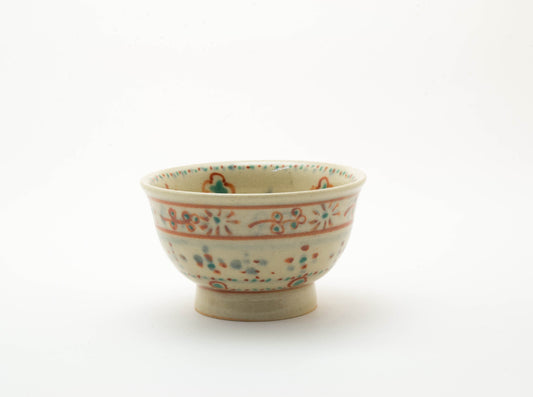 Vermillion Porcelain Sake Cup in AnnanStyle by Yuki Ando