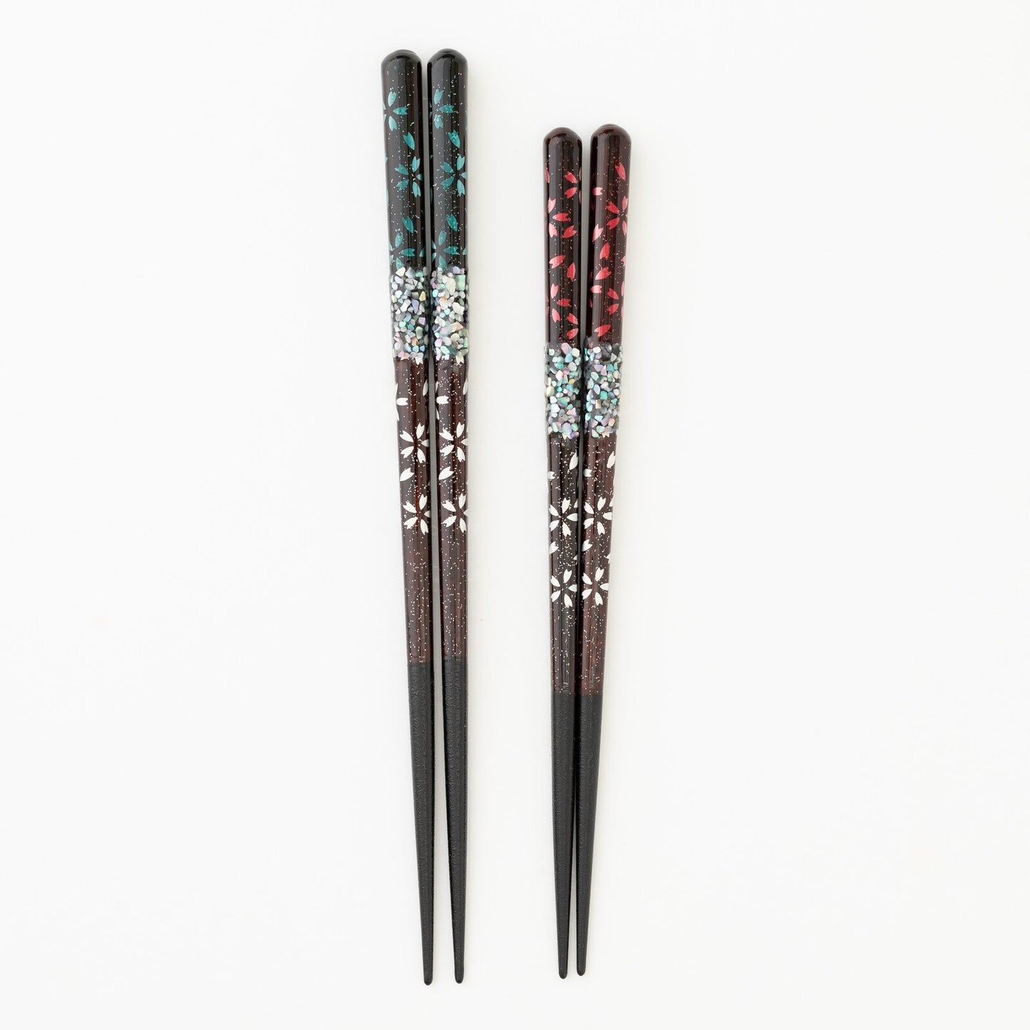 Wakasa Lacquer Chopsticks with Cherry Blossom Pattern by Abalone Shell (in a set)