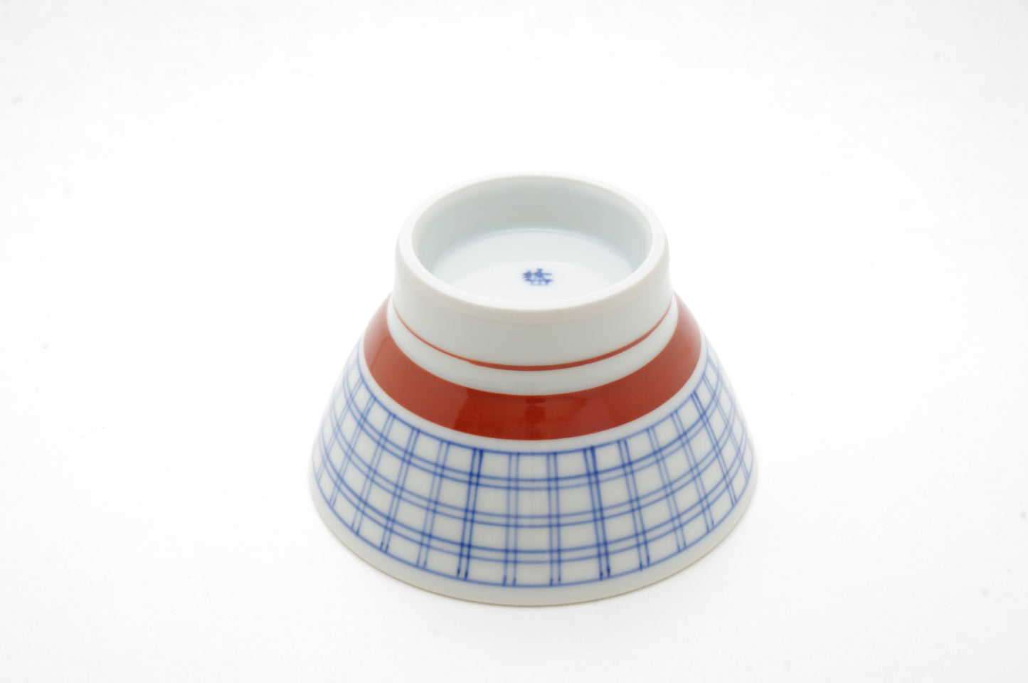 Porcelain Plaid Rice Bowl in Two Colors by Baizan-gama