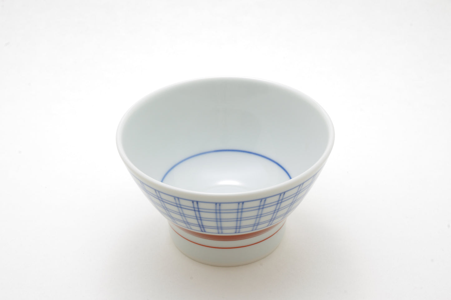 Porcelain Plaid Rice Bowl in Two Colors by Baizan-gama