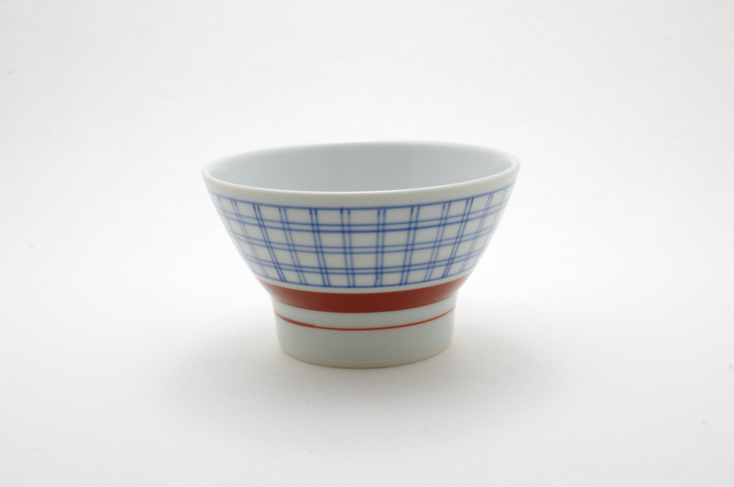 Porcelain Plaid Rice Bowl in Two Colors by Baizan-gama