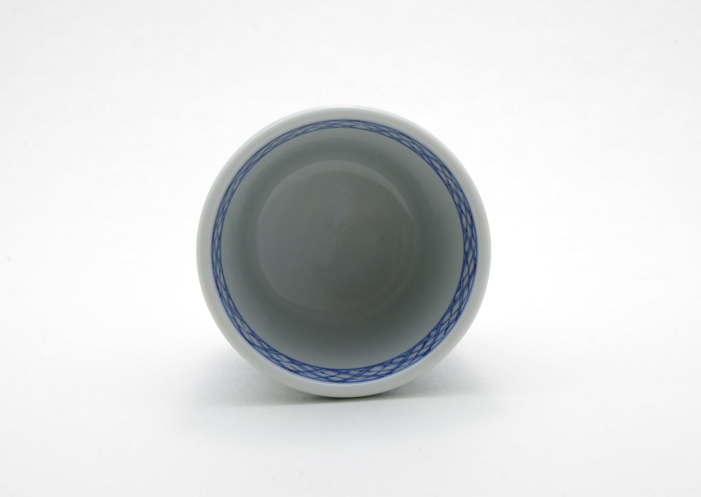 Porcelain Sake Cup with Hand-Drawn Tose Mallow by Yohki-gama