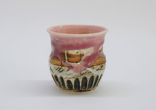 Pink Porcelain Sake Cup by Hideki Hayashi