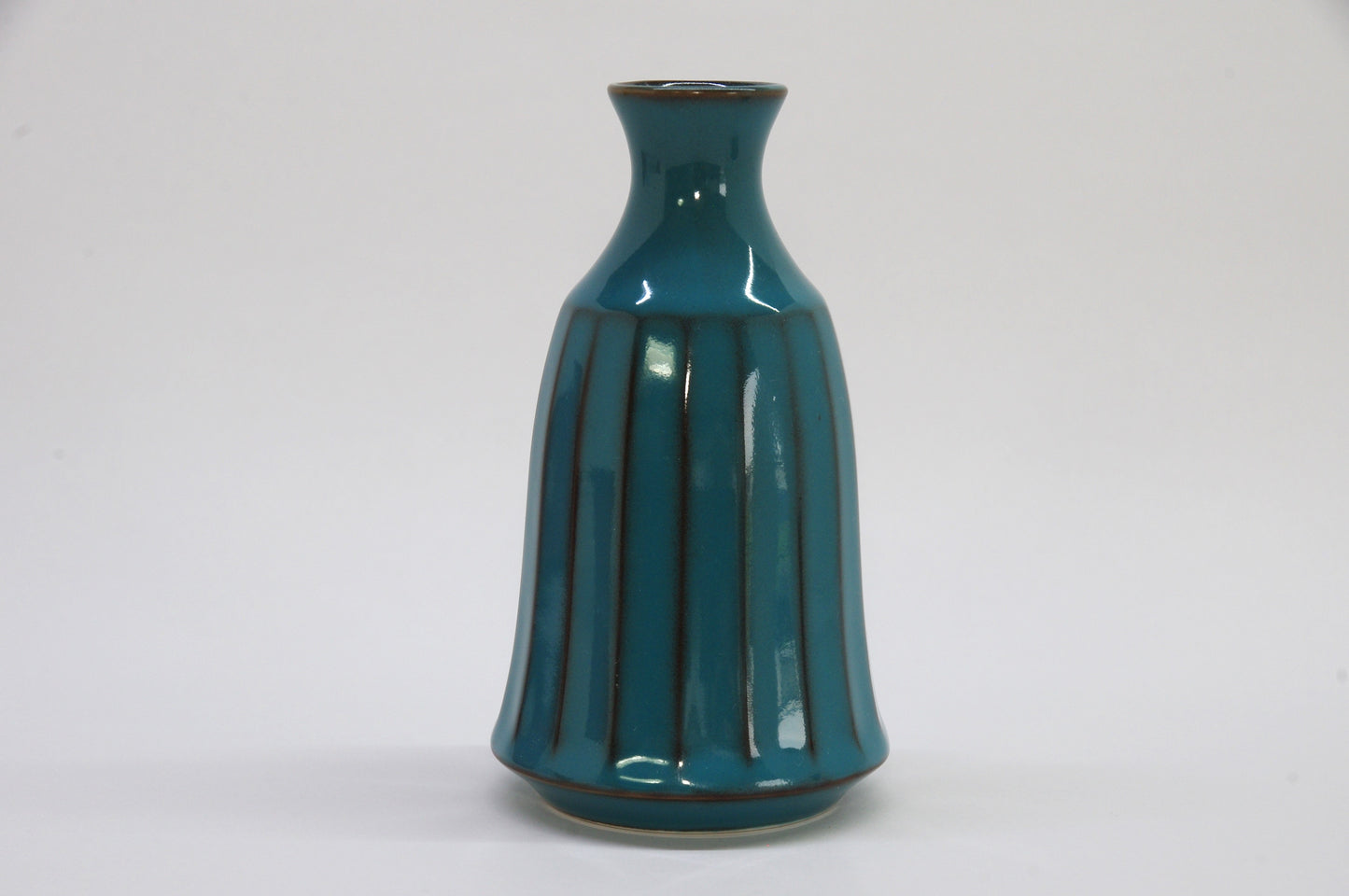 Turquoise Blue Glossy Porcelain Tokkuri and Ochoko by Roots Japan