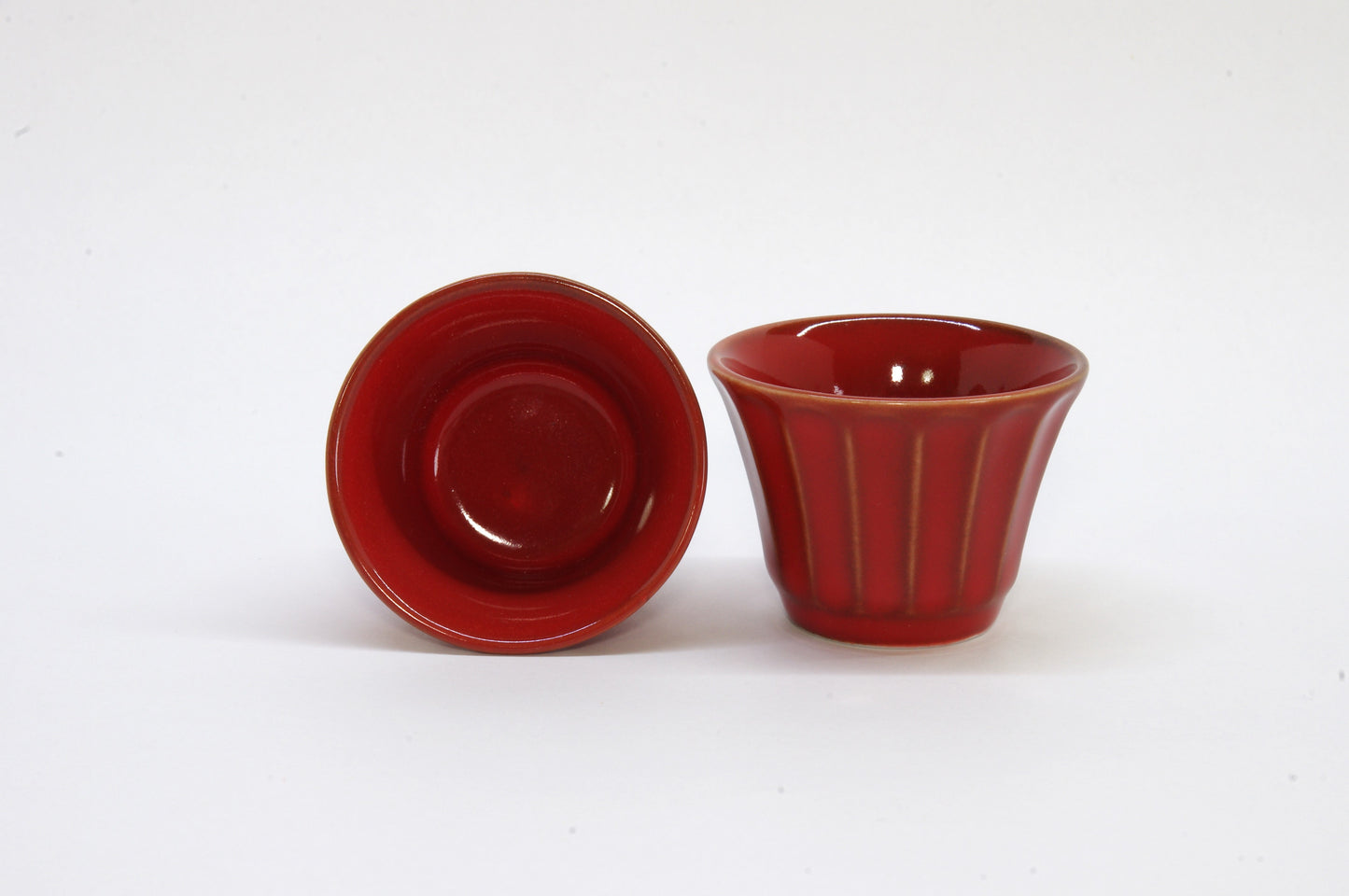 Red Glossy Porcelain Tokkuri and Ochoko by Roots Japan