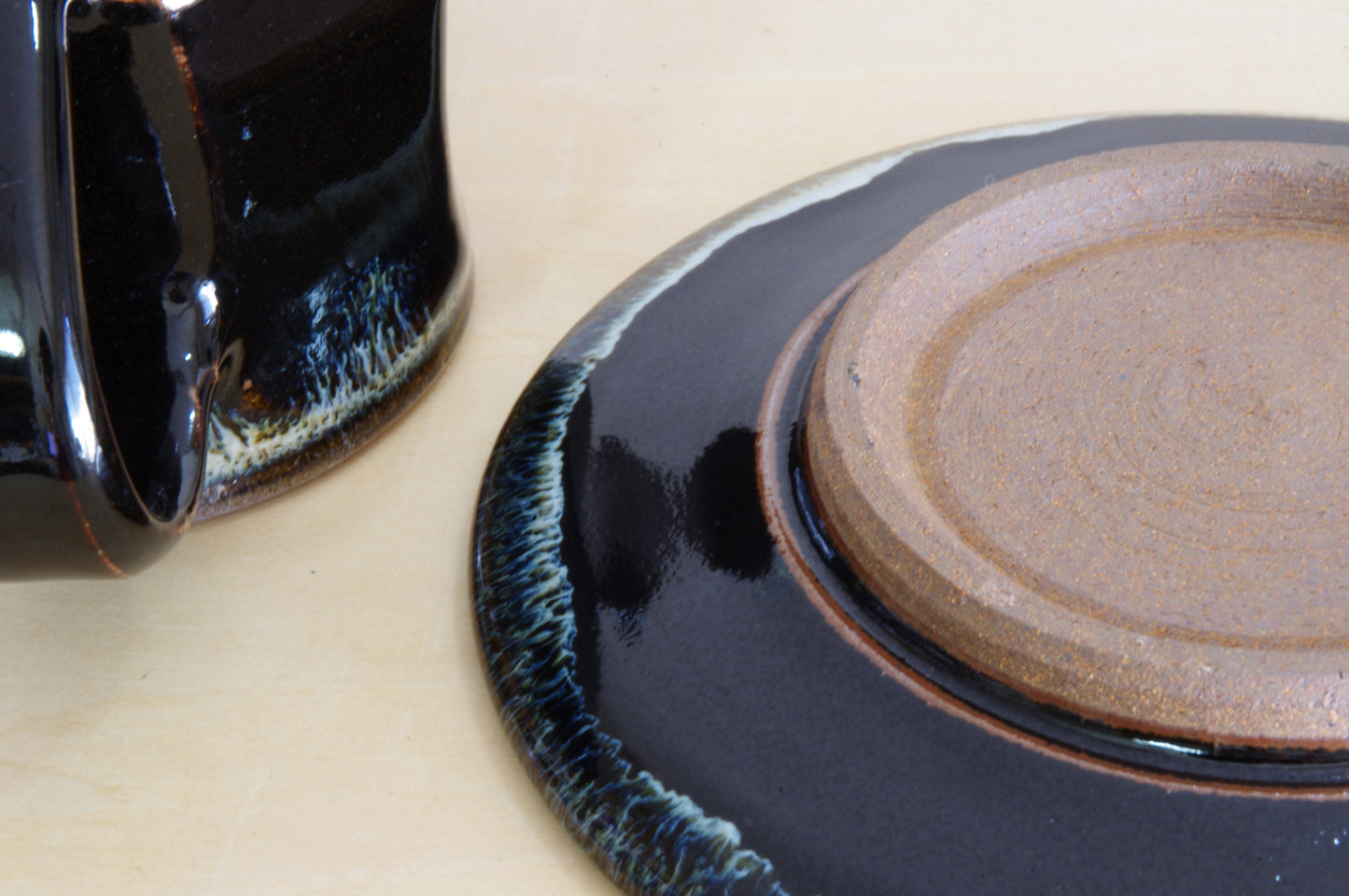 Earthenware Cup and Saucer by Shoyo-gama