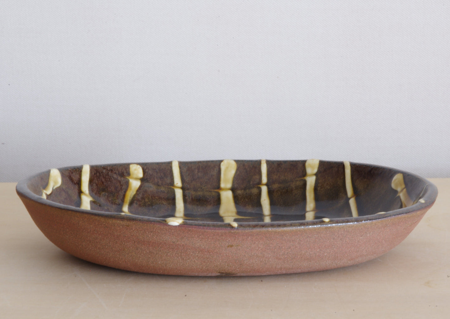 Oval Earthenware Plate by Tanso Gama